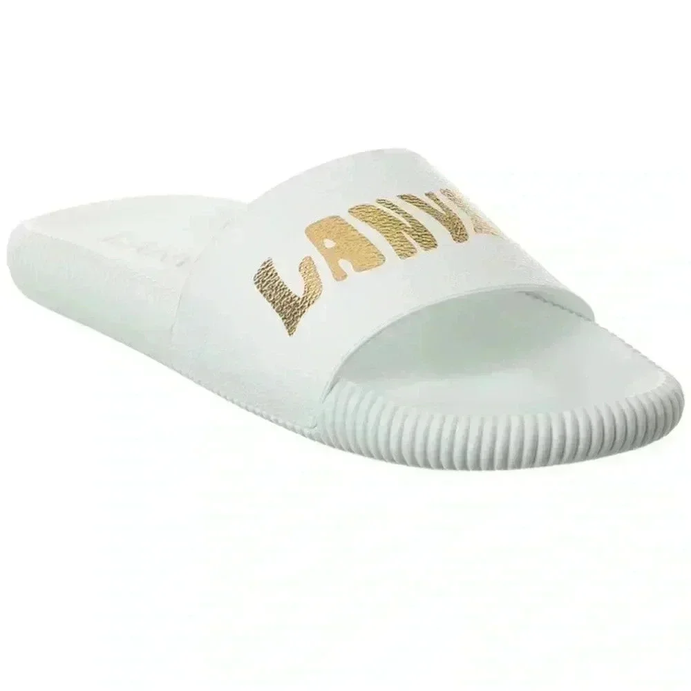LANVIN Men’s Arpege Slide Logo Slip on Sandal flip flop Size 8.5 US / EU 42
